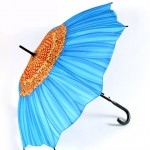 Blue Marguerite Stick Umbrella