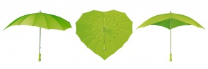 lime green heart umbrella