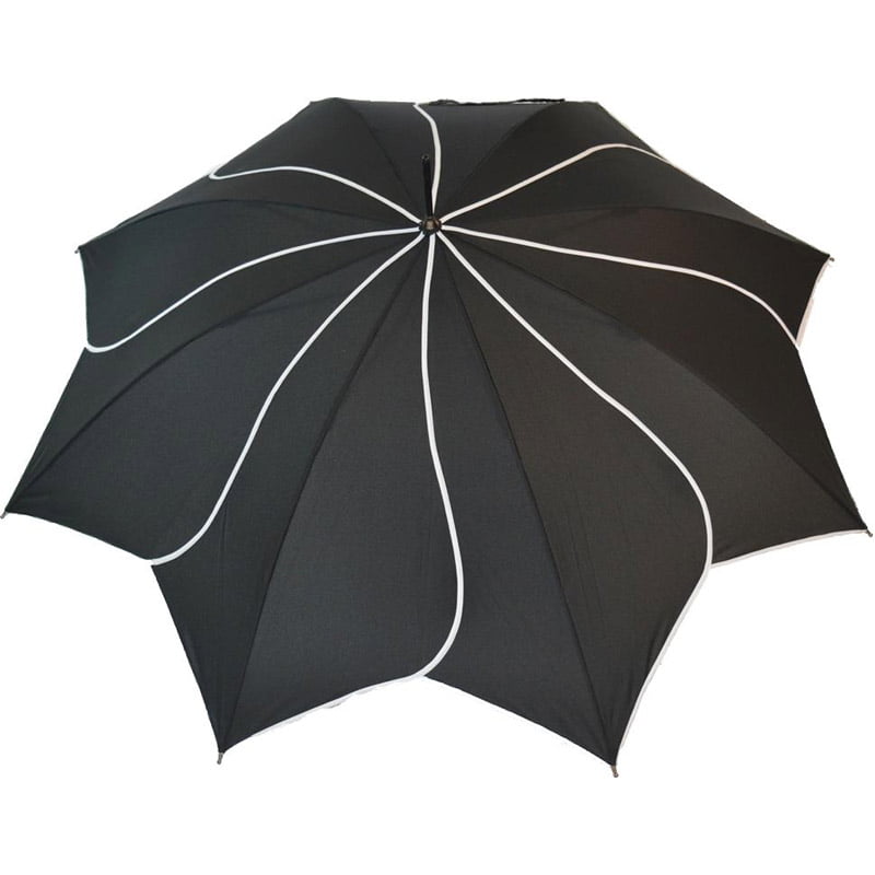Black petal swirl umbrella