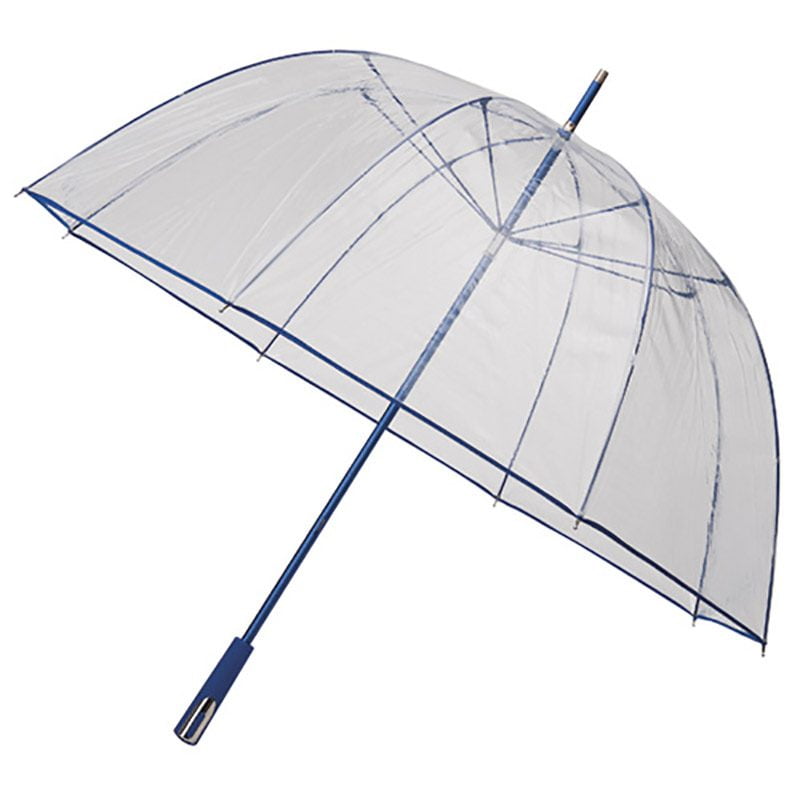 See Through Clear Deluxe Umbrella - Royal Blue (Golf Sized)