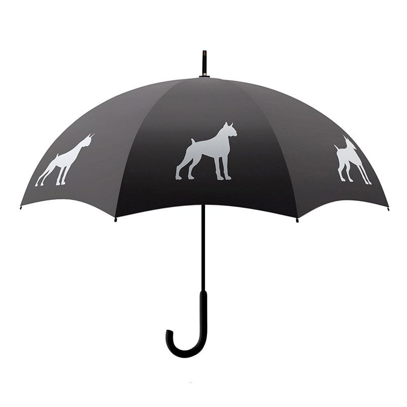 Boxer Dog Print Umbrella - Black & White
