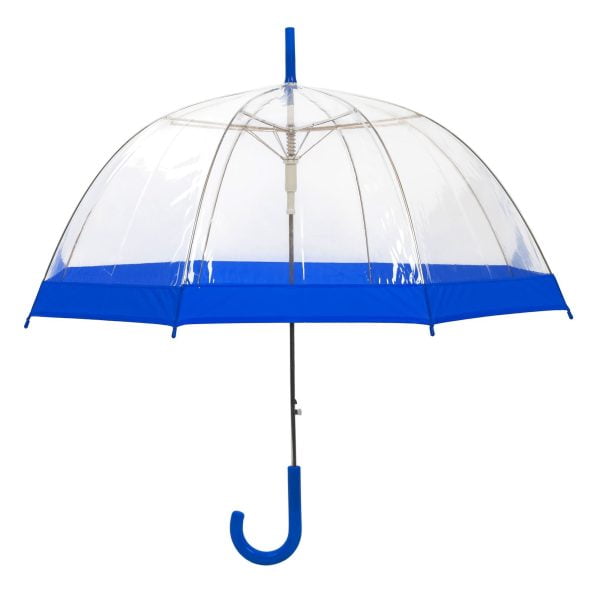 Clear Dome Umbrella Blue Trim Upright