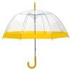 Clear Dome Umbrella Yellow Trim upright