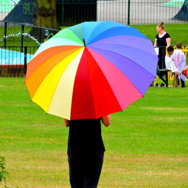 Rainbow Golf Umbrella In The Park