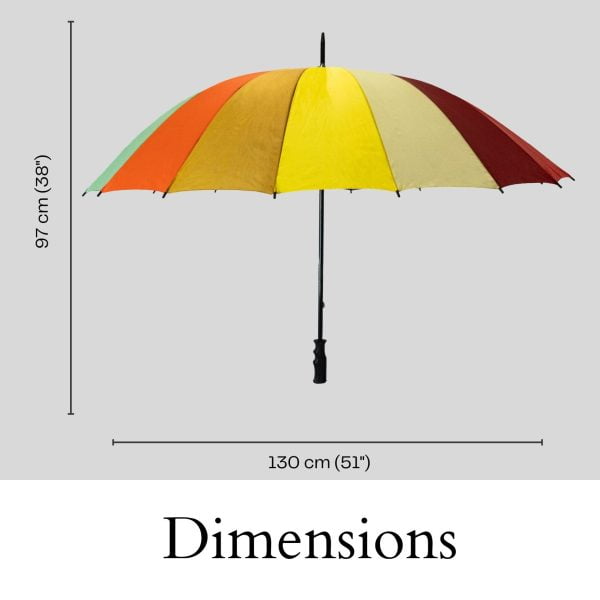 Dimensions Of The Rainbow Golf Umbrella
