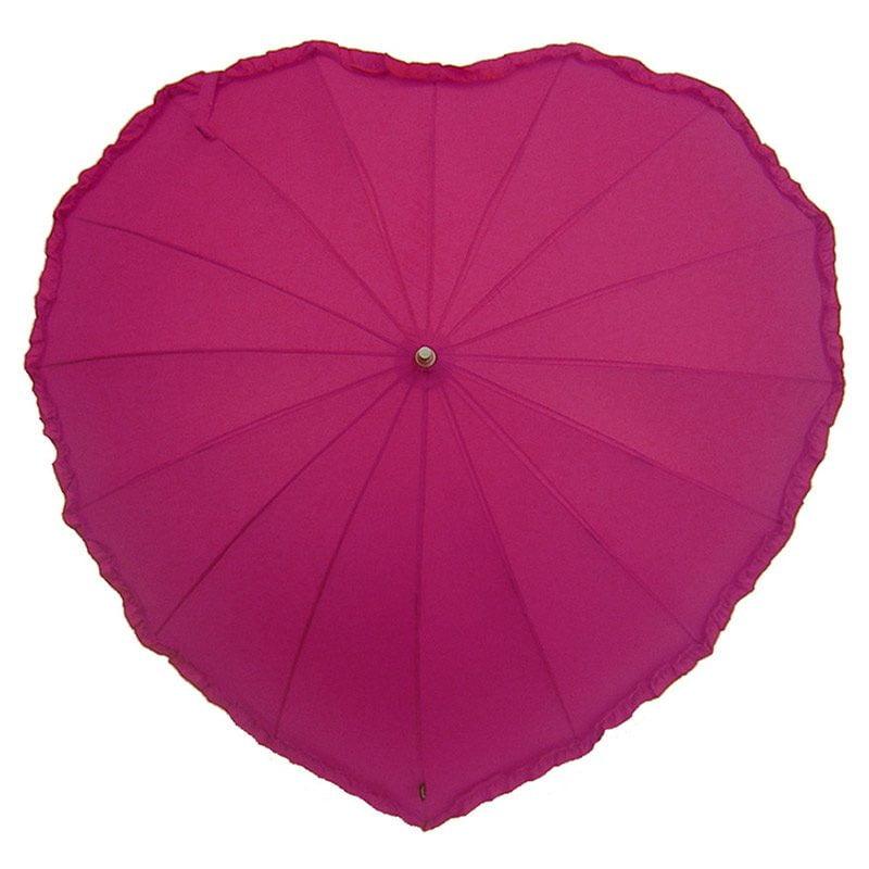 Frilled Pink Heart Umbrella