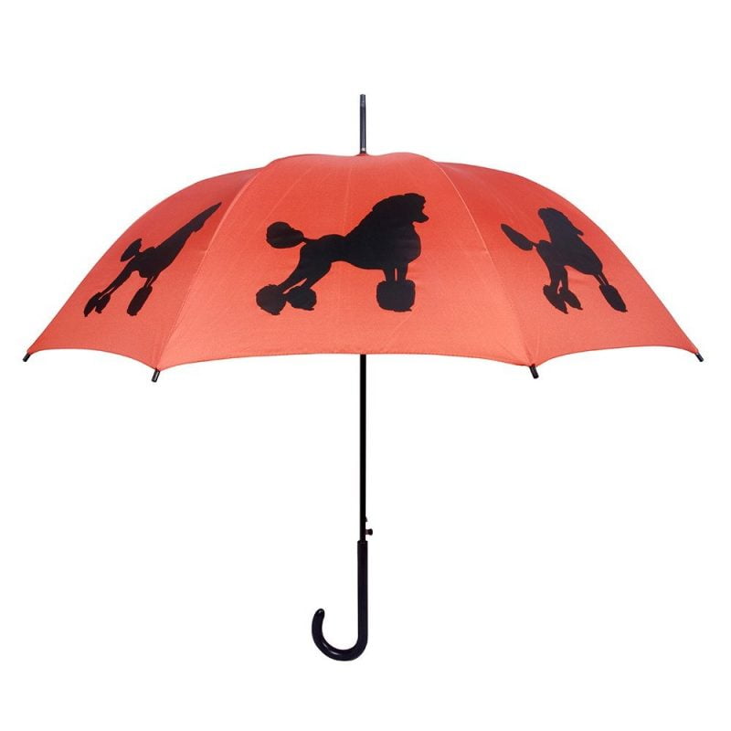 Poodle Dog Print Umbrella - Orange and Black