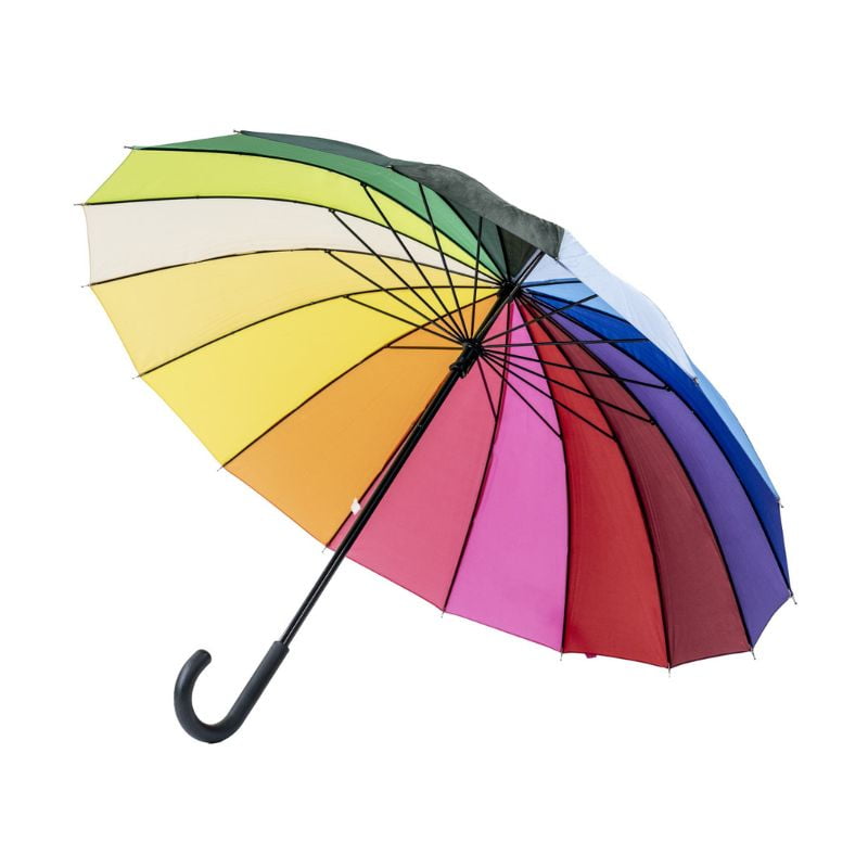 Rainbow walking umbrella opened