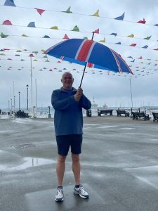 Tony McAlister with his new UJ brolly!