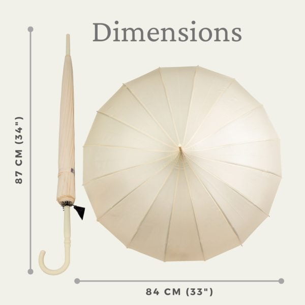 Ivory Cream Oriental Pagoda Umbrella Dimensions Template