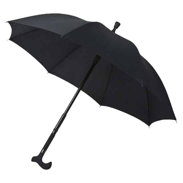 Black Walking Stick Umbrella an umbrella with integrated walking stick