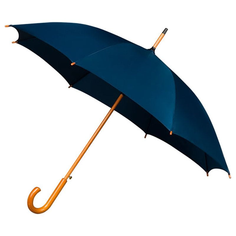 Navy Umbrella - Wood Stick - Ladies and 