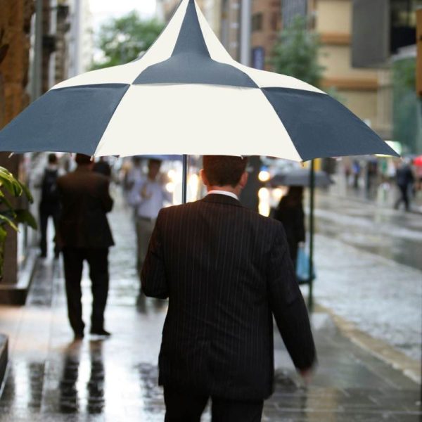 Blue And White Big Top Umbrella Lifestyle Shot