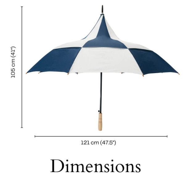Dimensions Of Navy Blue And White Pagoda Umbrella