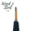 Warwick Black Windproof Walking Umbrella Infographic on Wood and Steel Tip