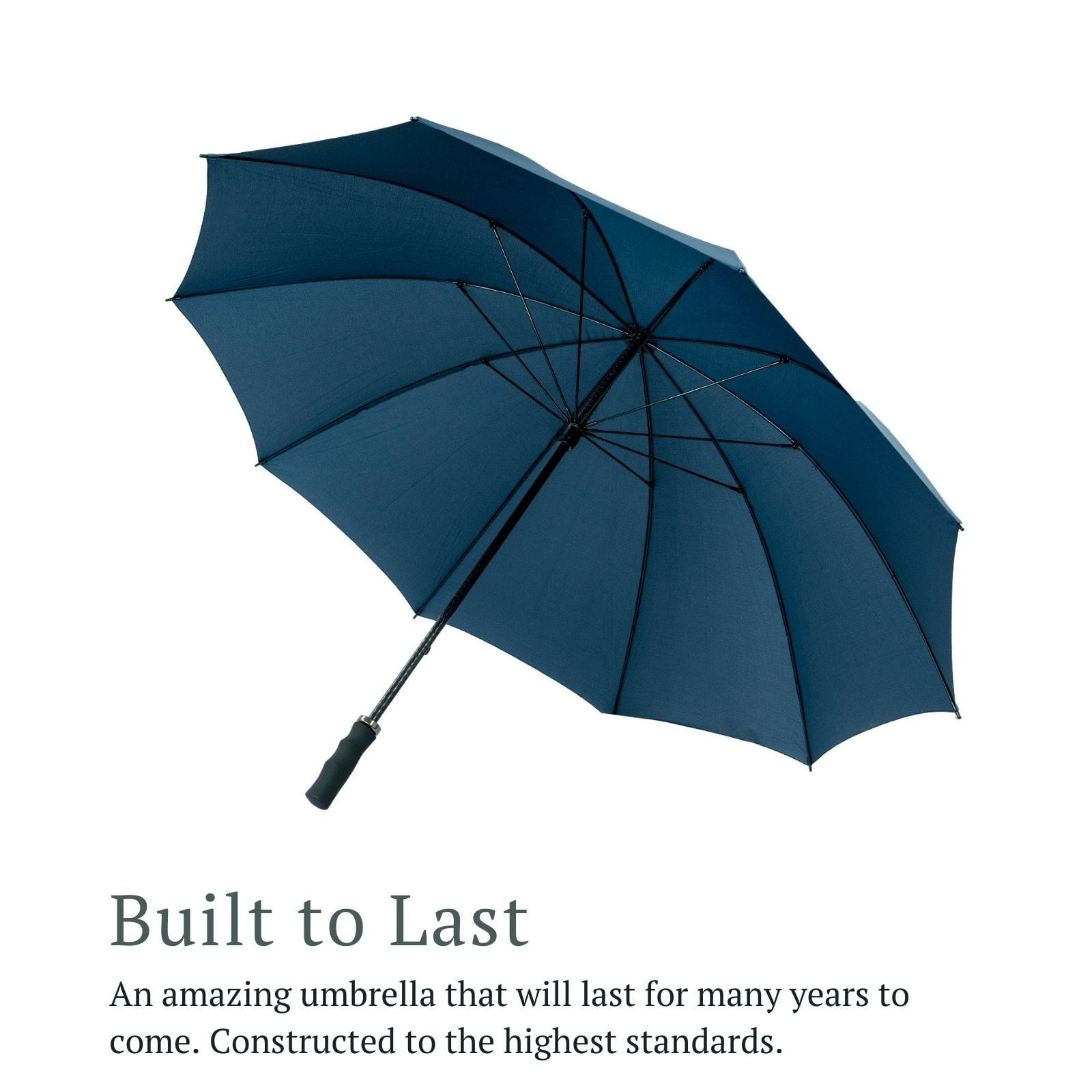 StormStar Windproof Navy Golf Umbrella infographic about the quality
