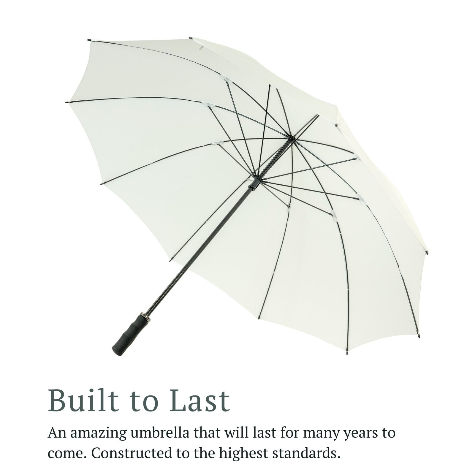 StormStar Windproof White Golf Umbrella infographic about the quality