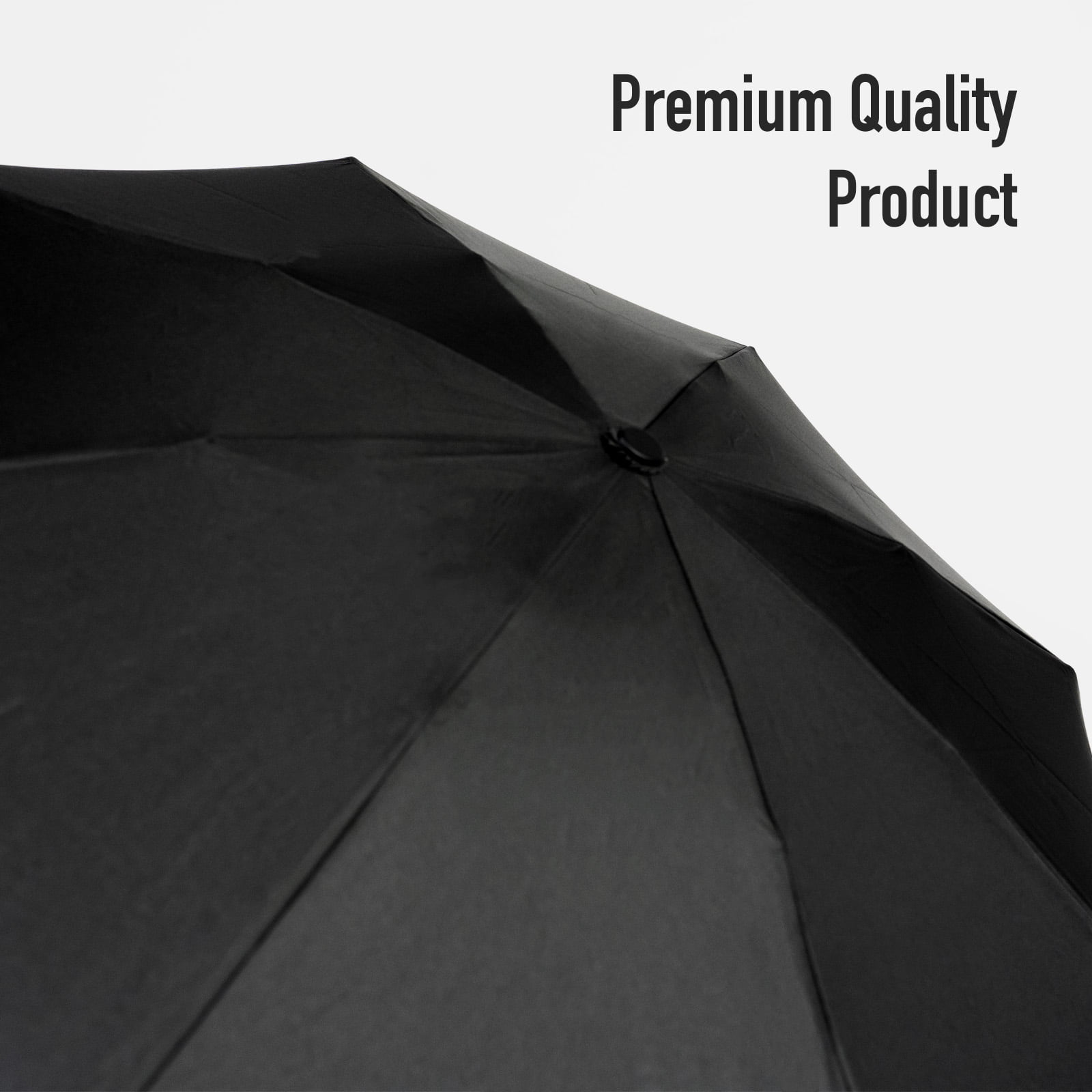 City Compact Silver Auto Open and Close Folding Umbrella Infographic Showing Quality of Canopy