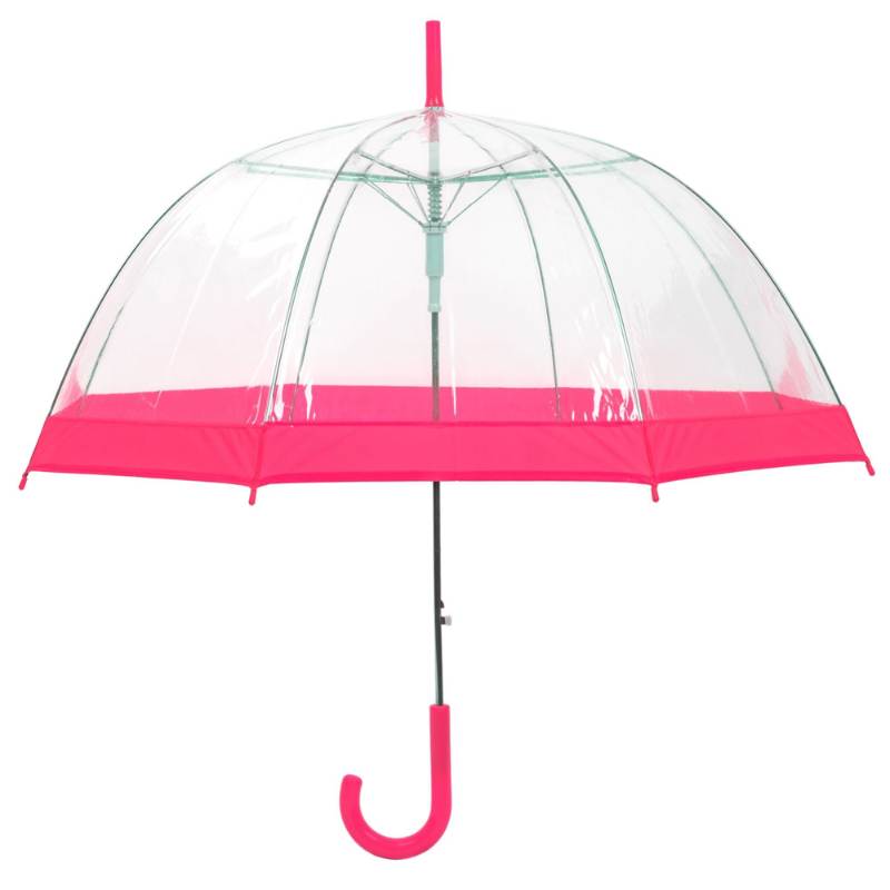 Clear Dome Umbrella Pink Trim upright