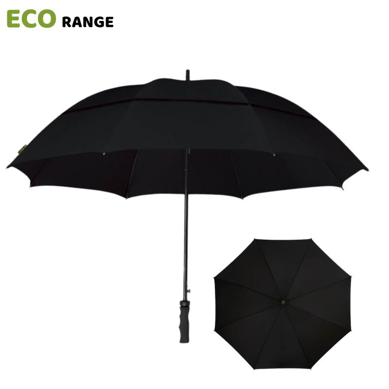 Black Eco Windproof Golf Umbrella