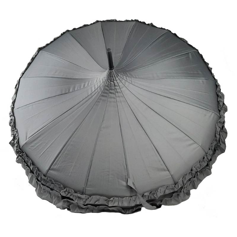 Grey Frill Umbrella Canopy