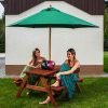 Green 250cm wooden parasol in pub garden setting