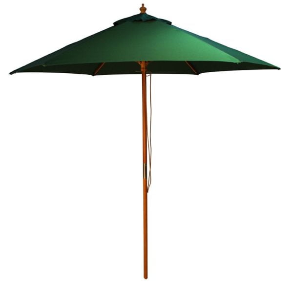 Green 2.5M Wood Pulley Parasol