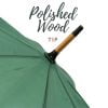 Green Wood Stick Umbrella infographic of wooden tip