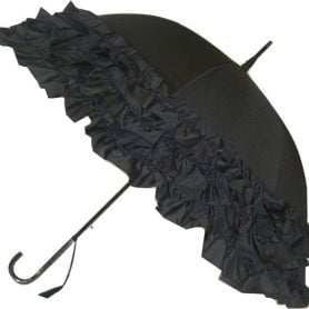 LuLu Frilly Black Umbrella Parasol