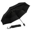 City Compact Silver Folding Umbrella composite image showing it both open and closed