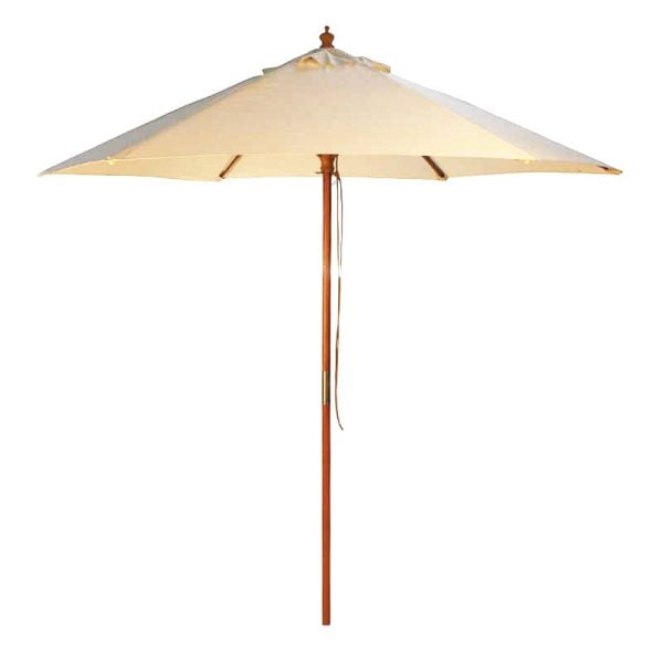Natural 250Cm Wood Pulley Umbrella