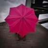 Pink Petal Flower Umbrella modelled
