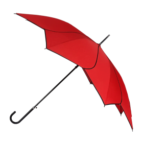 Red Petal Umbrella open viewed from side