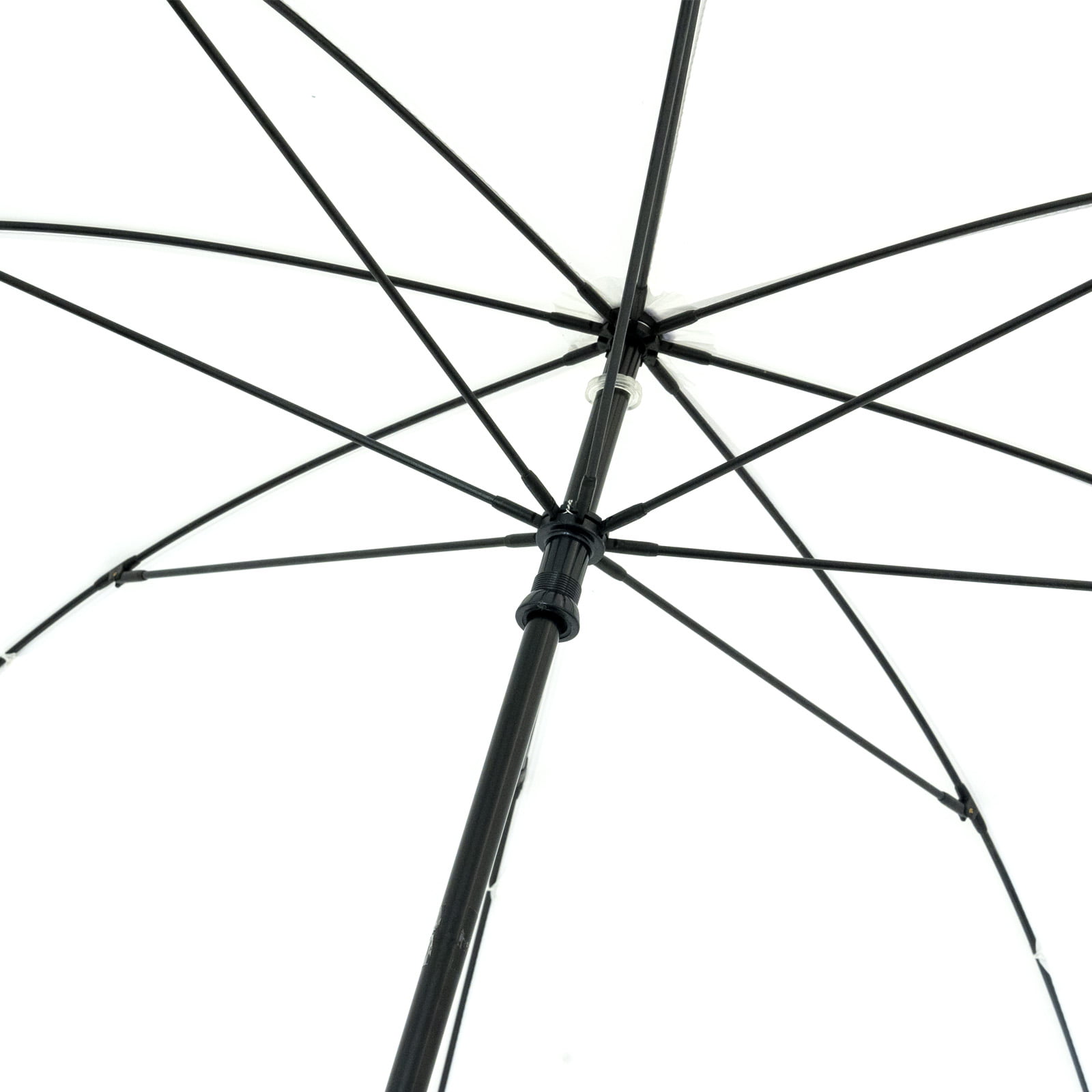 White Budget Golf Size Wedding Umbrella frame and underside