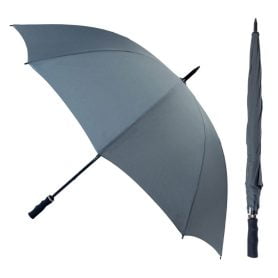 StormStar Windproof Charcoal Grey Golf Umbrella composite image showing both open and closed
