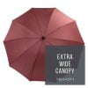 StormStar Windproof Maroon Golf Umbrella infographic about extra wide canopy