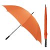 StormStar Windproof Orange Golf Umbrella composite image showing both open and closed