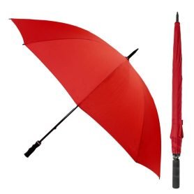 StormStar Windproof Red Golf Umbrella composite image showing both open and closed