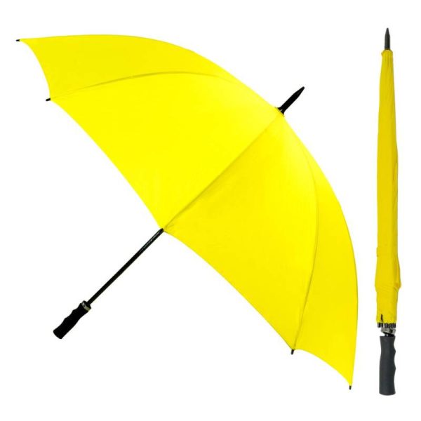 Stormstar Windproof Yellow Golf Umbrella Composite Image Showing Both Open And Closed