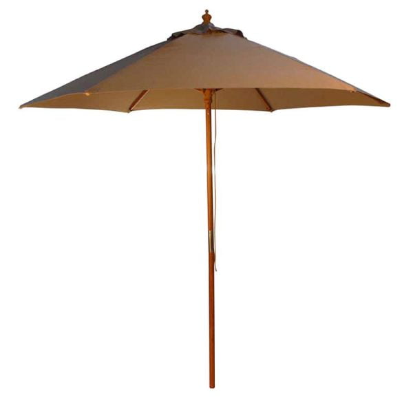 Taupe 250Cm Wood Pulley Parasol