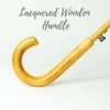 Warwick White Windproof Walking Umbrella infographic on wooden handle