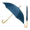 Warwick Dark Blue Windproof Walking Umbrella composite image showing it both open and closed