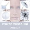 White wedding umbrella features