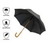 Black Wood Stick Umbrella features infographic