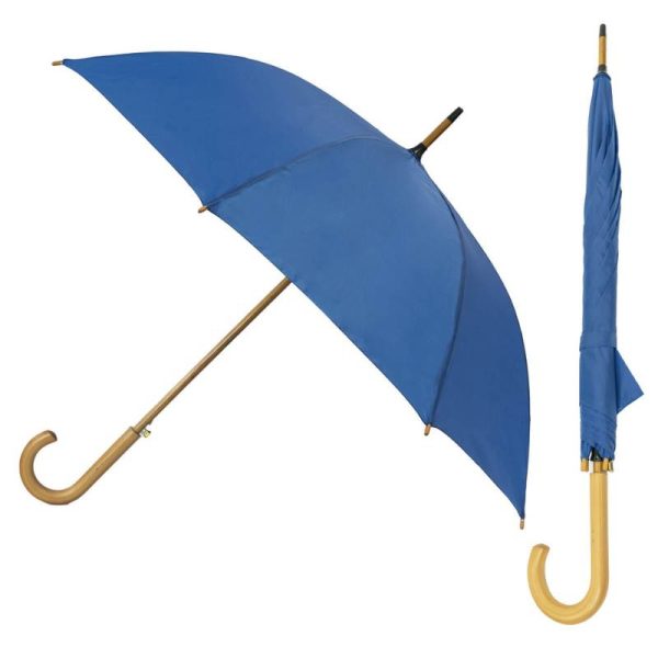 Blue Wood Stick Umbrella