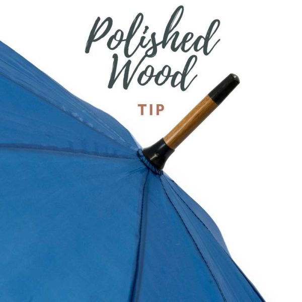 Blue Wood Stick Umbrella Infographic Of Wooden Tip