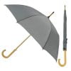 Grey Wood Stick Umbrella composite image showing both open and closed