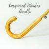 Warwick Beige Windproof Walking Umbrella infographic on wooden handle