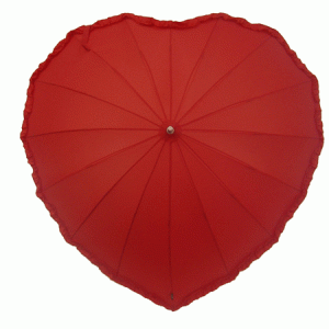 Frilly Red Heart Umbrella Cutout