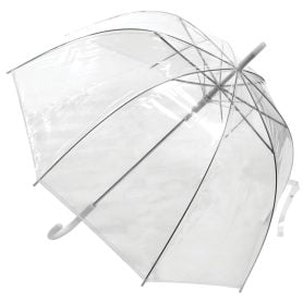 clear white umbrella / low cost umbrella clear dome white trim